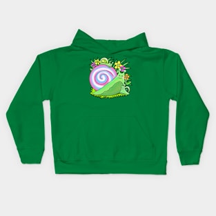 Snail with baby snails Kids Hoodie